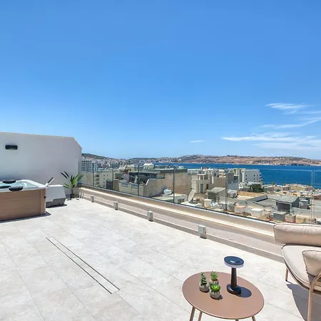 New - Stylish 2br Penthouse With Terrace, Seaview & Private Jacuzzi By Sf Homes 12 아파트 세인트폴스베이
